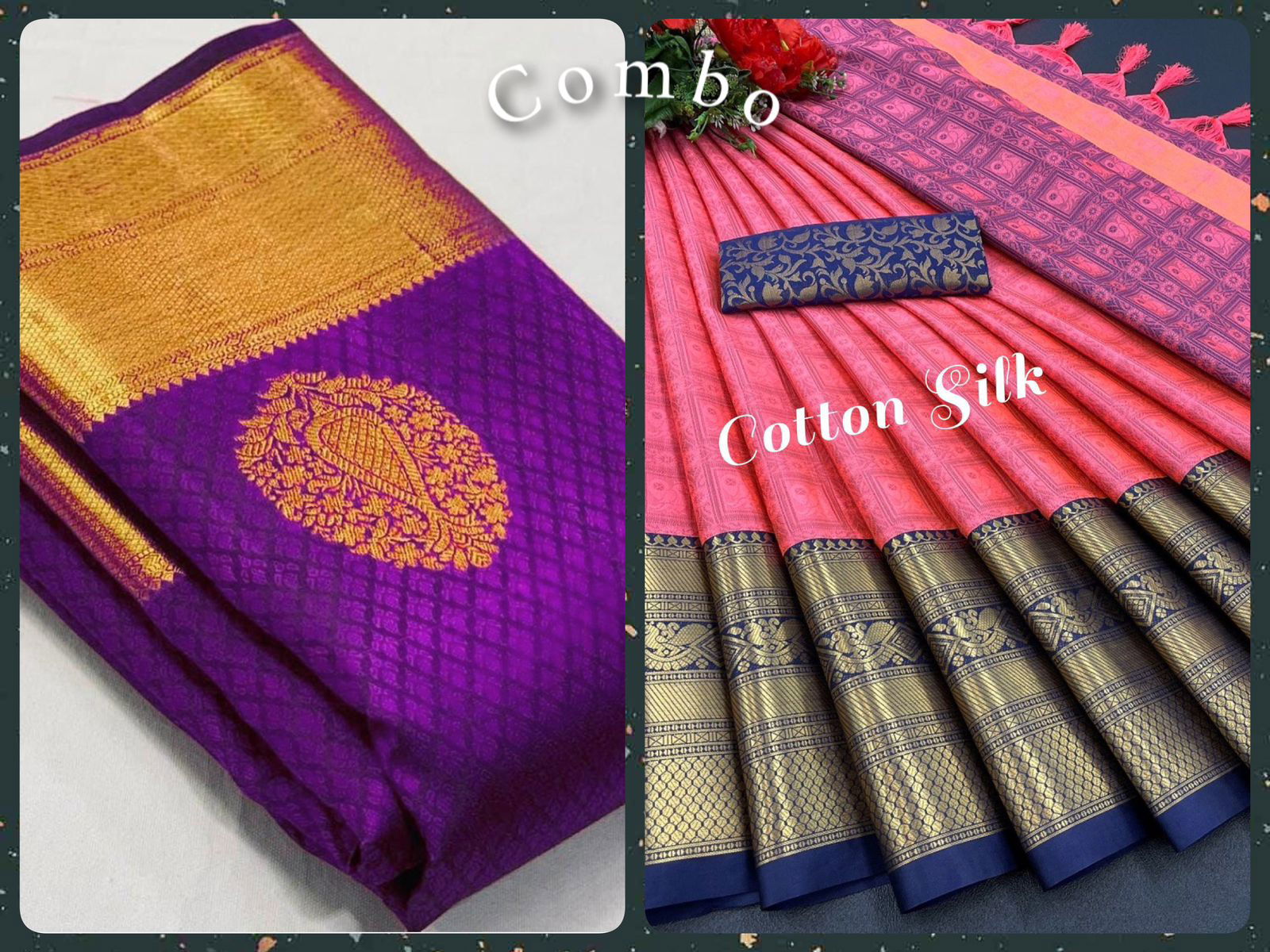 Aab Combo 1 Silk Designer Sarees Catalog
